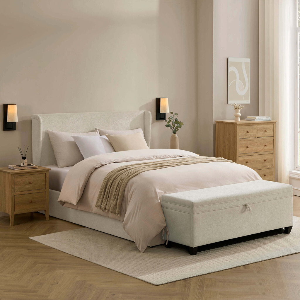 Lit coffre Berkeley - Chenille écru