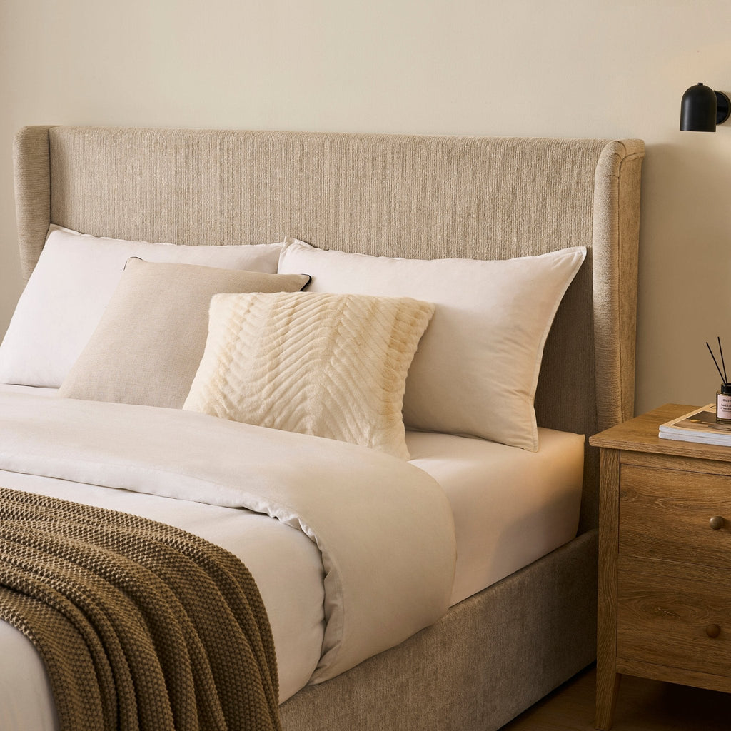 Lit coffre Berkeley - Texture avoine