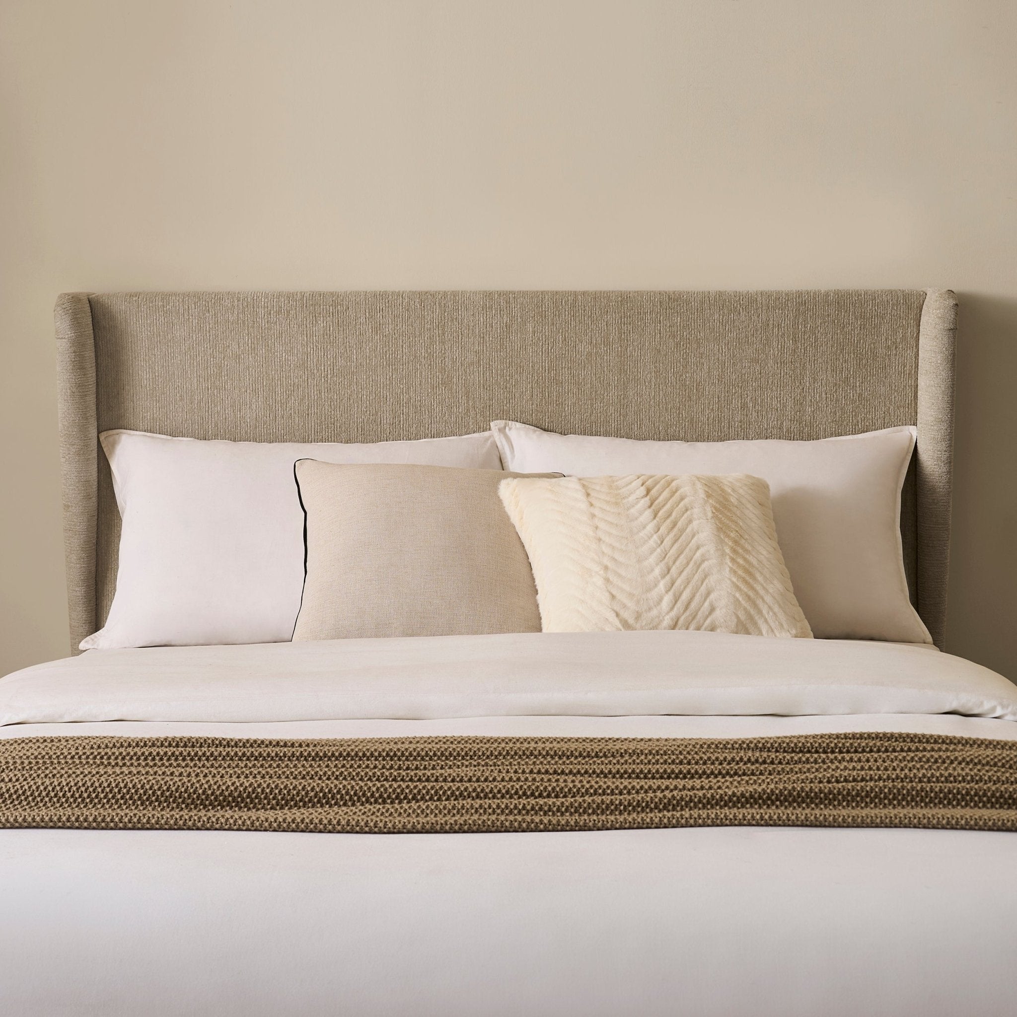 Lit coffre Berkeley - Texture avoine