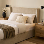 Lit coffre Berkeley - Texture avoine