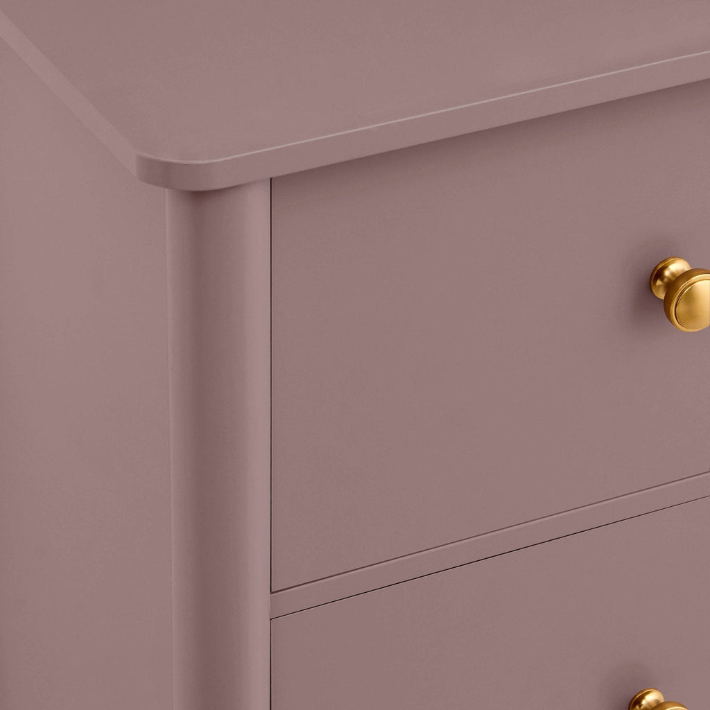 Table de chevet Betty à 2 tiroirs - Mauve poudré