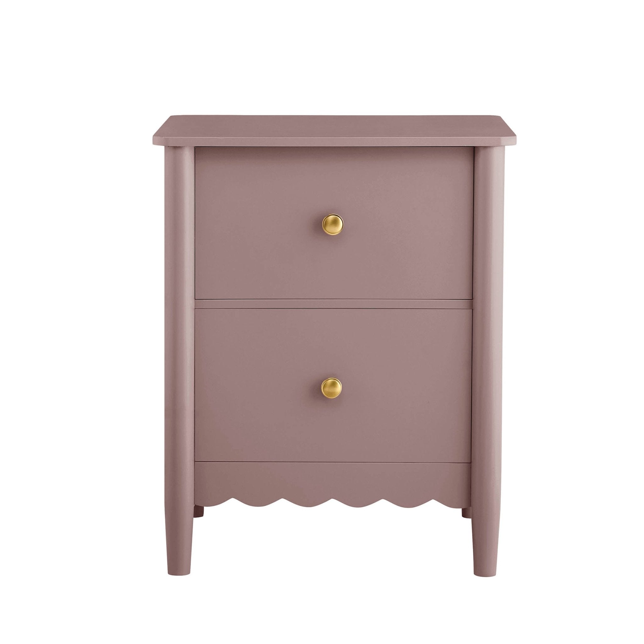 Table de chevet Betty à 2 tiroirs - Mauve poudré