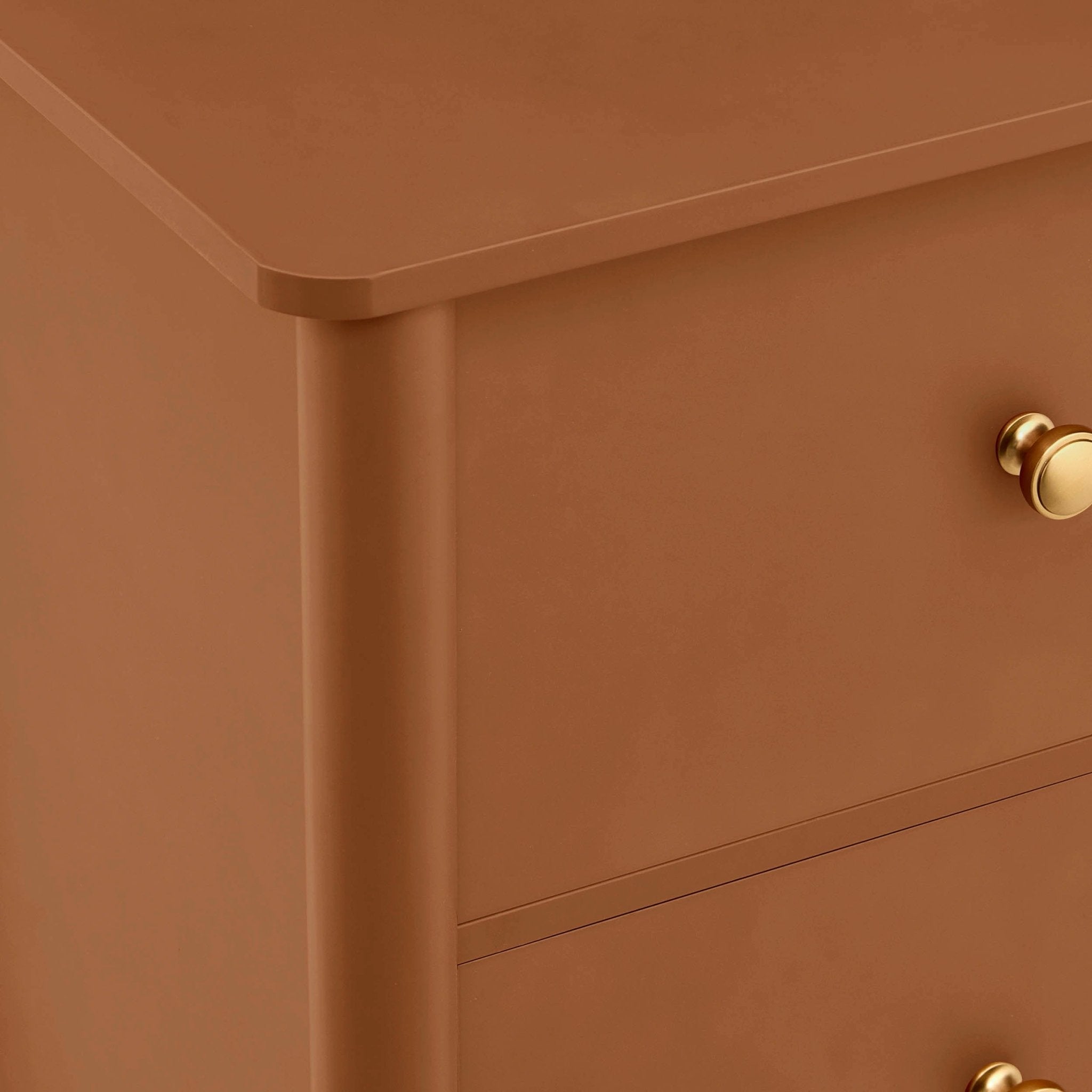 Table de chevet Betty à 2 tiroirs - Orange