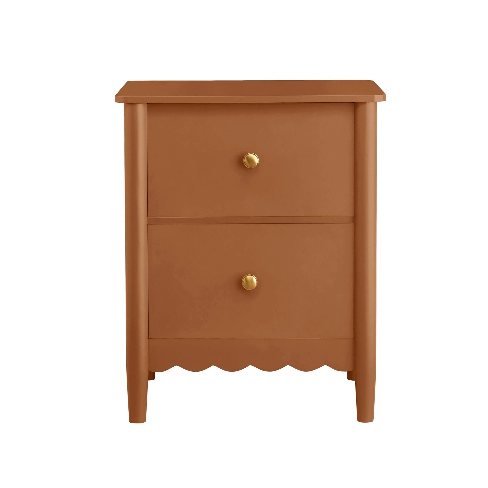 Table de chevet Betty à 2 tiroirs - Orange