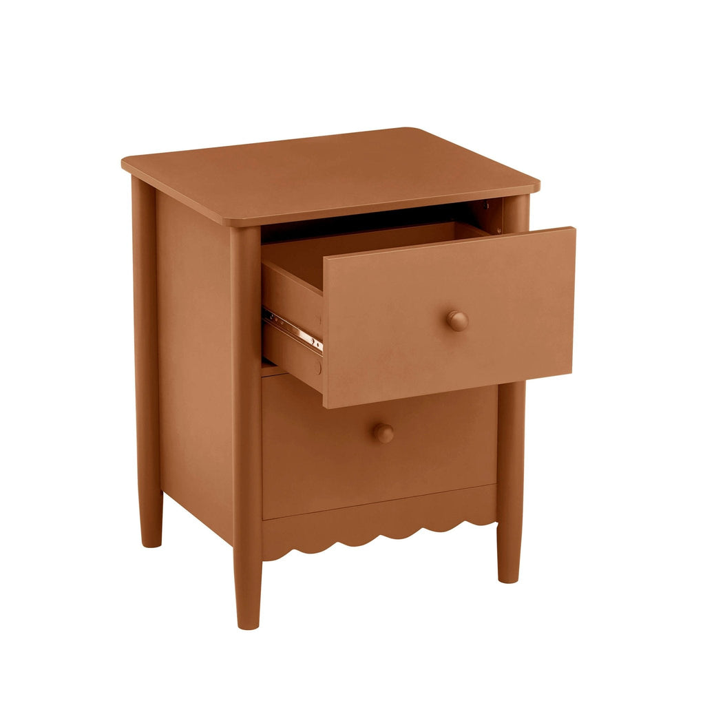 Table de chevet Betty à 2 tiroirs - Orange