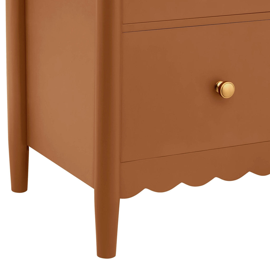 Table de chevet Betty à 2 tiroirs - Orange