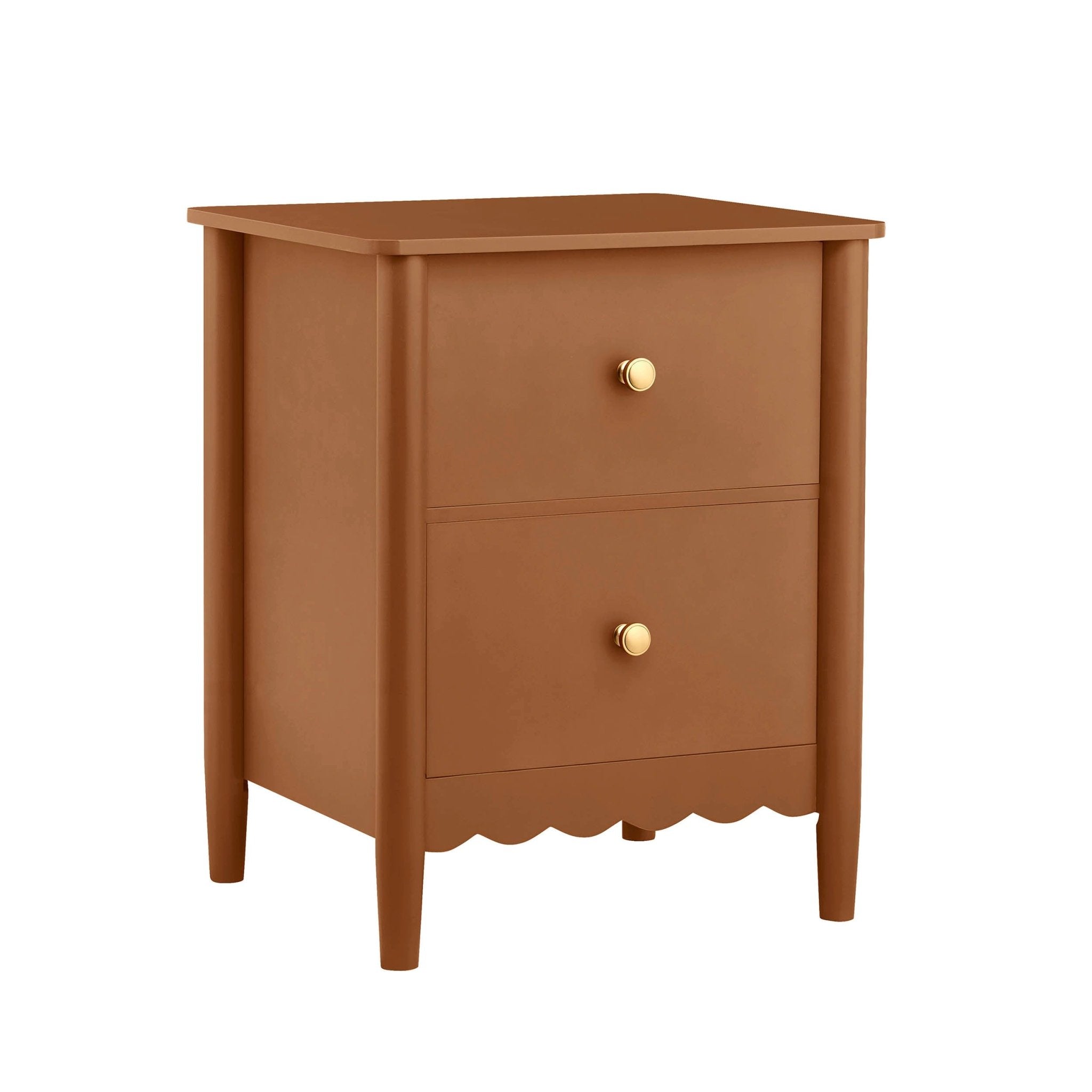 Table de chevet Betty à 2 tiroirs - Orange