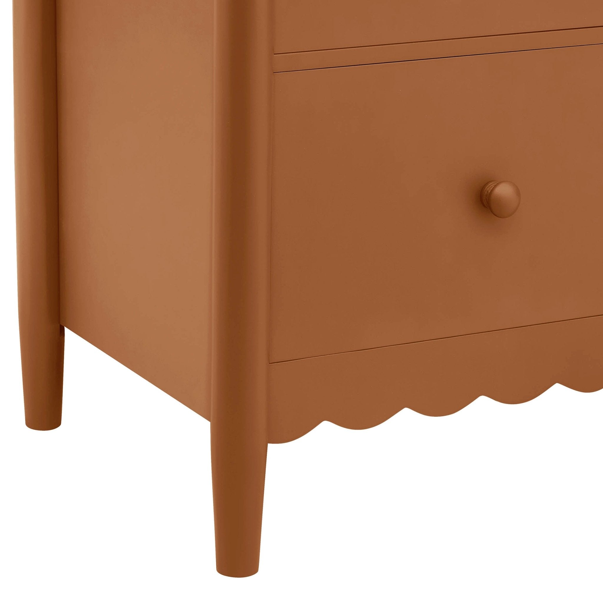 Table de chevet Betty à 2 tiroirs - Orange