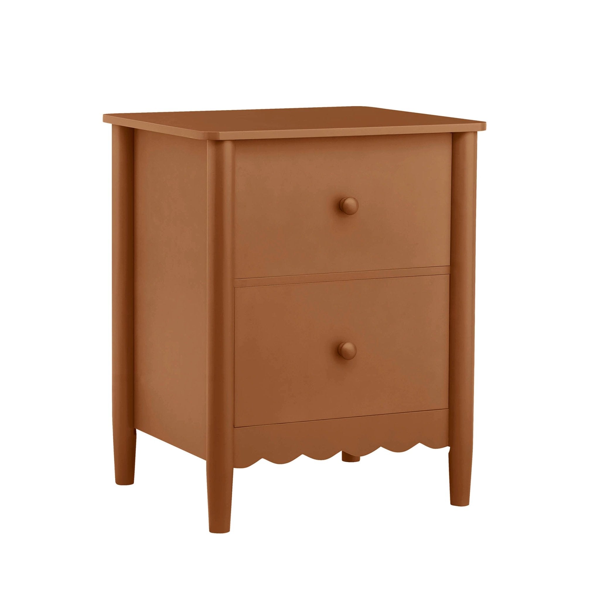 Table de chevet Betty à 2 tiroirs - Orange