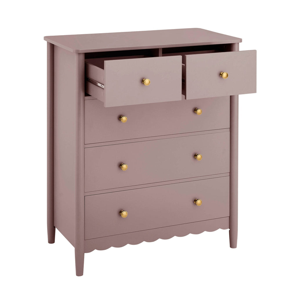 Commode Betty à 5 tiroirs - Mauve poussiéreux