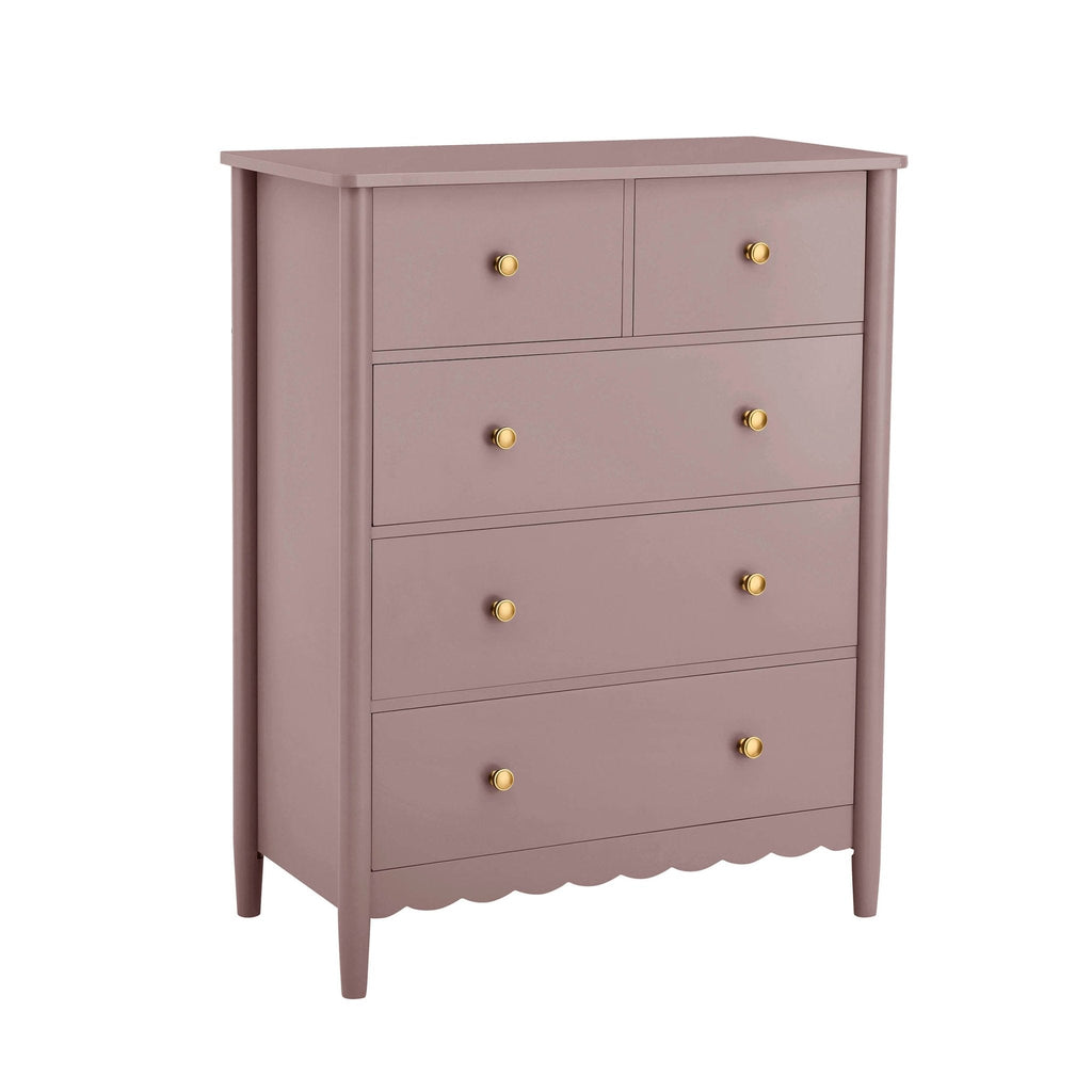 Commode Betty à 5 tiroirs - Mauve poussiéreux