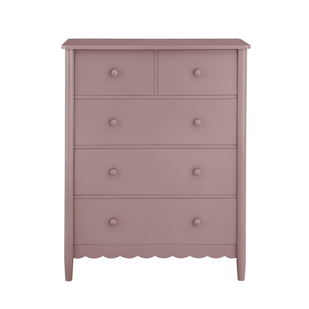 Commode Betty à 5 tiroirs - Mauve poussiéreux