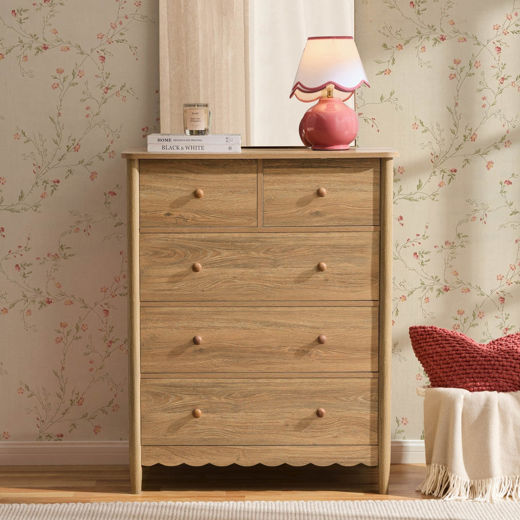 Commode Betty à 5 tiroirs - Bois clair