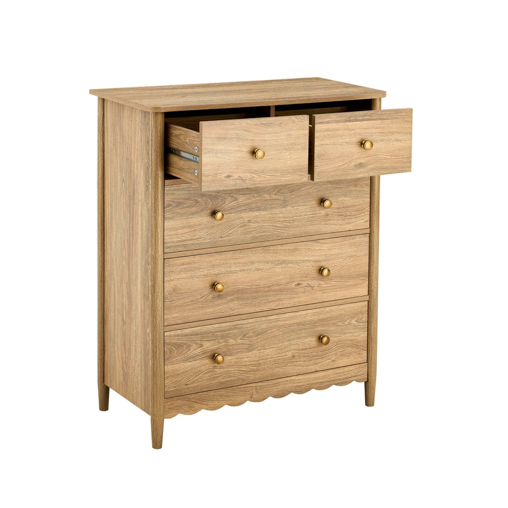Commode Betty à 5 tiroirs - Bois clair