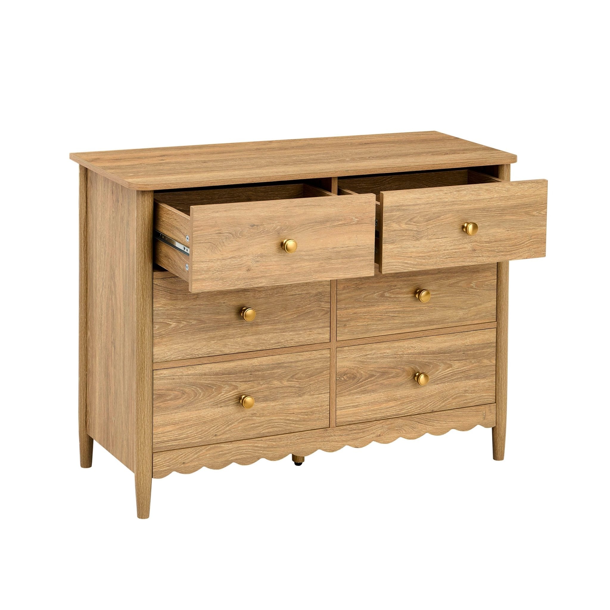 Commode Betty à 6 tiroirs - Bois clair