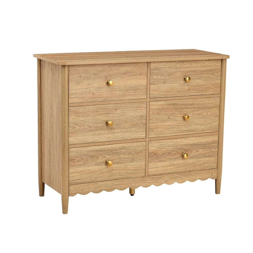Commode Betty à 6 tiroirs - Bois clair