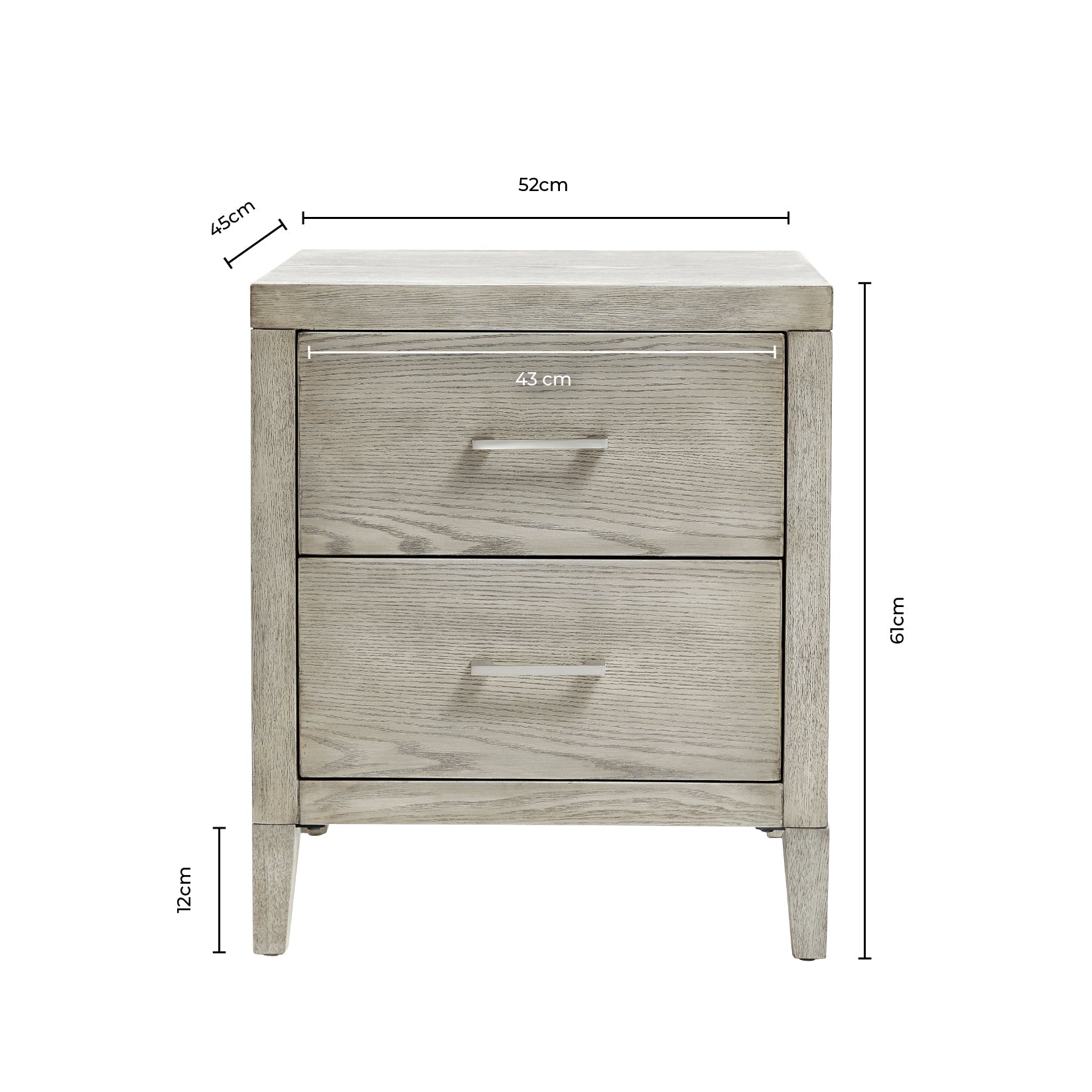 Table de chevet Blair à 2 tiroirs - Frêne