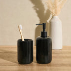 Ensemble d'accessoires Blake Ribbed Glaze - Lot de 2 - Noir
