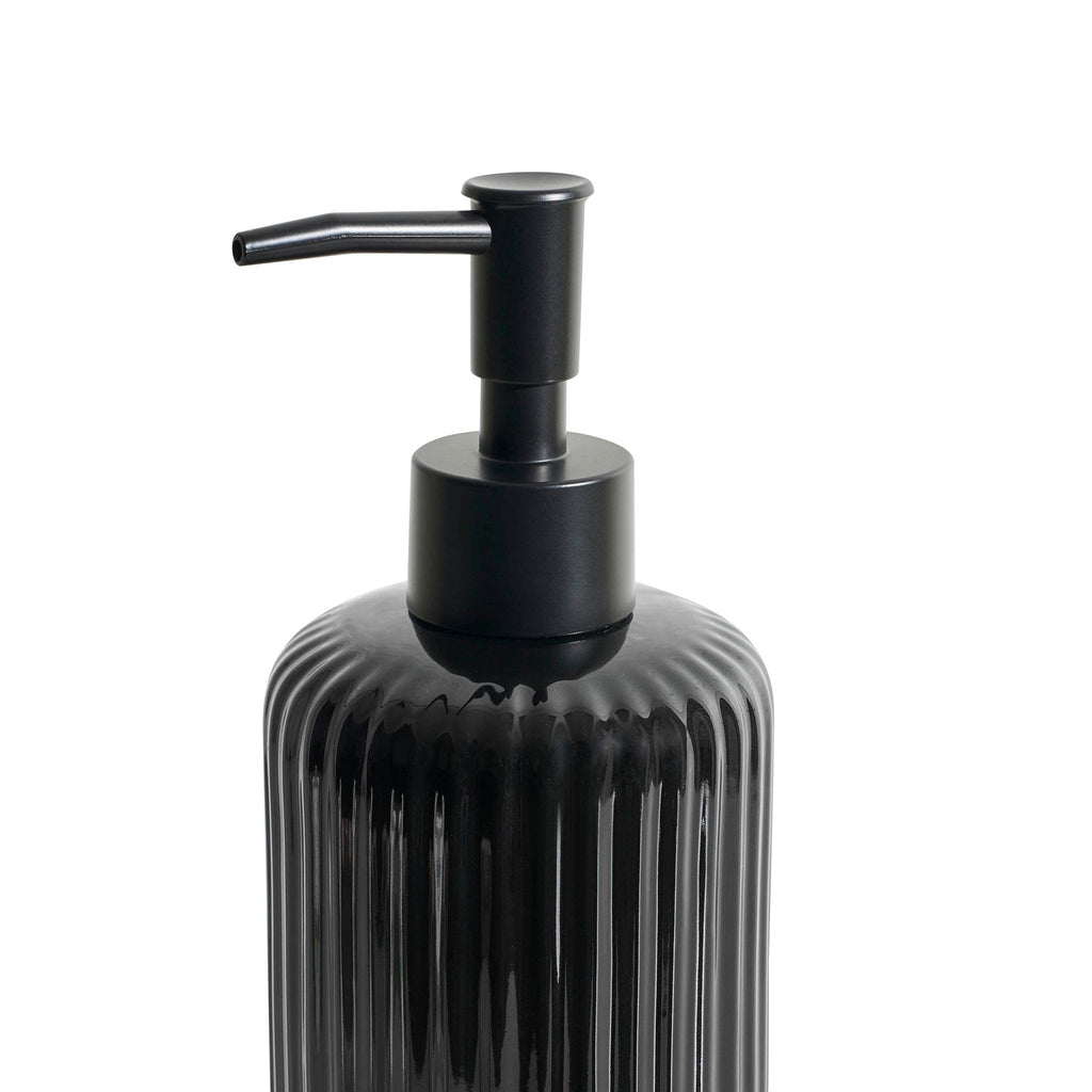 Distributeur de savon Blake Ribbed Glaze - Noir