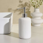 Distributeur de savon Blake Ribbed Glaze - Blanc