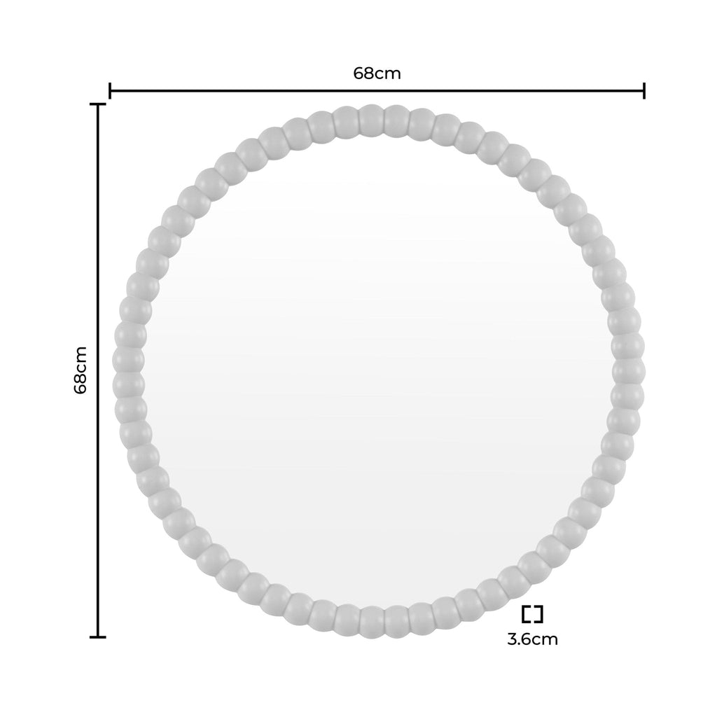 Miroir mural rond Bobbin - Taupe