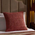 Housse de coussin à pompons - Rouille