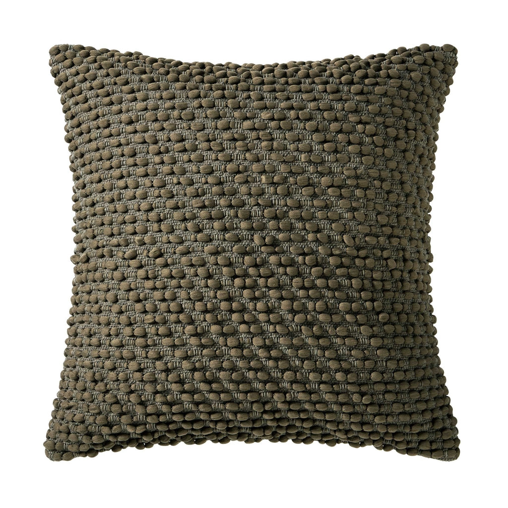 Housse de coussin à pompons pour canapé - Vert foncé