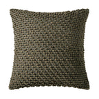 Housse de coussin à pompons pour canapé - Vert foncé