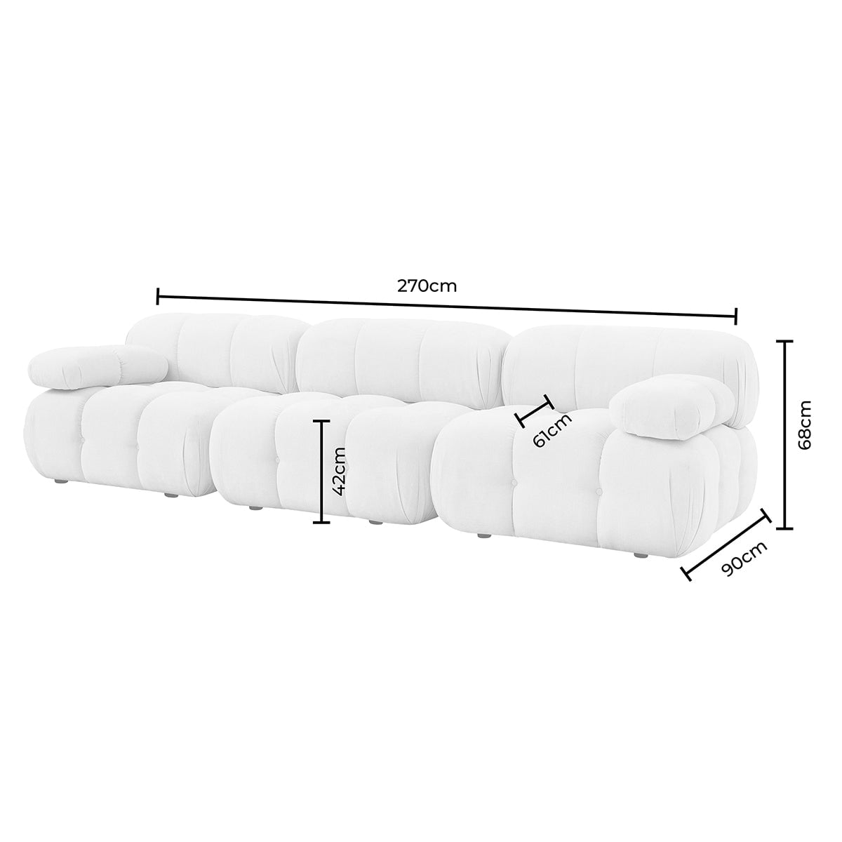 Canapé 3 places Bondi - Vert foncé