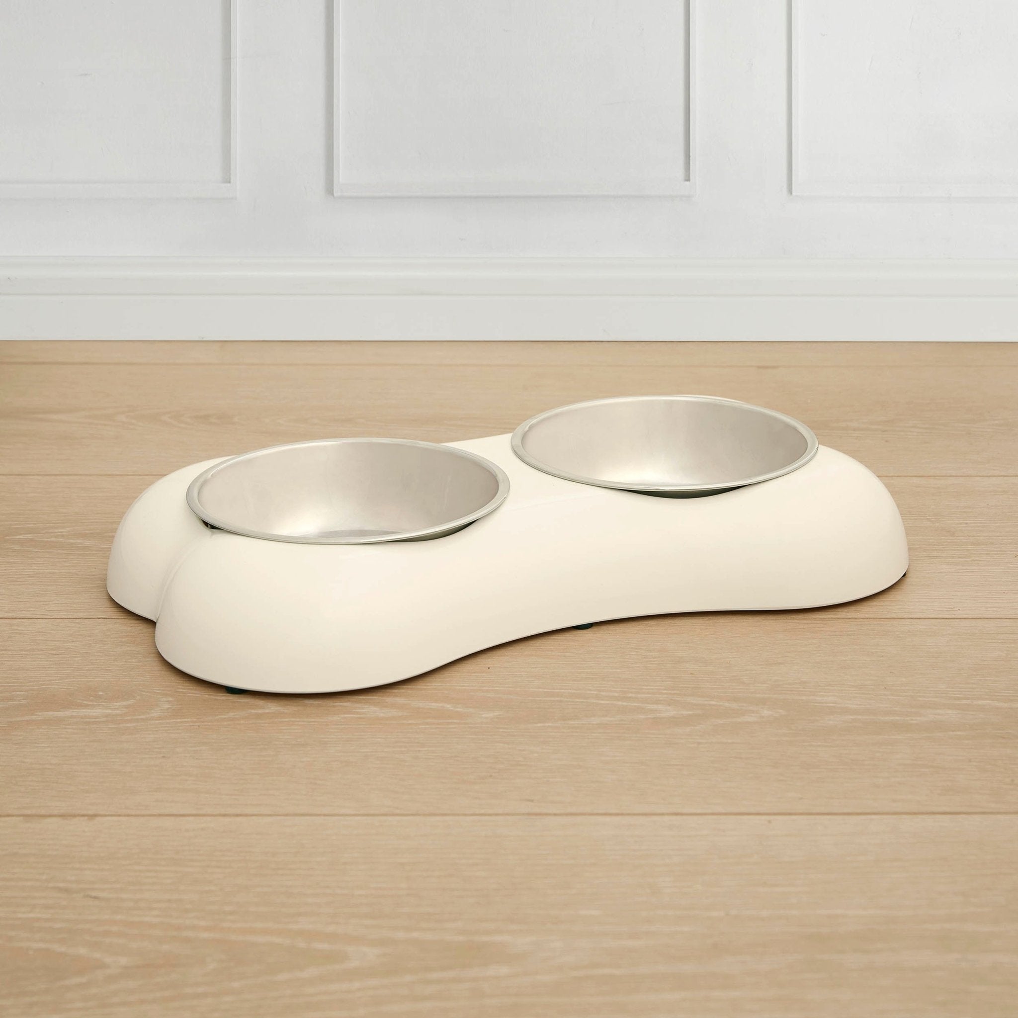 Gamelle double en os - Blanc cassé