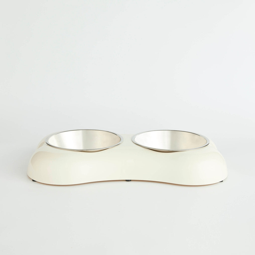 Gamelle double en os - Blanc cassé