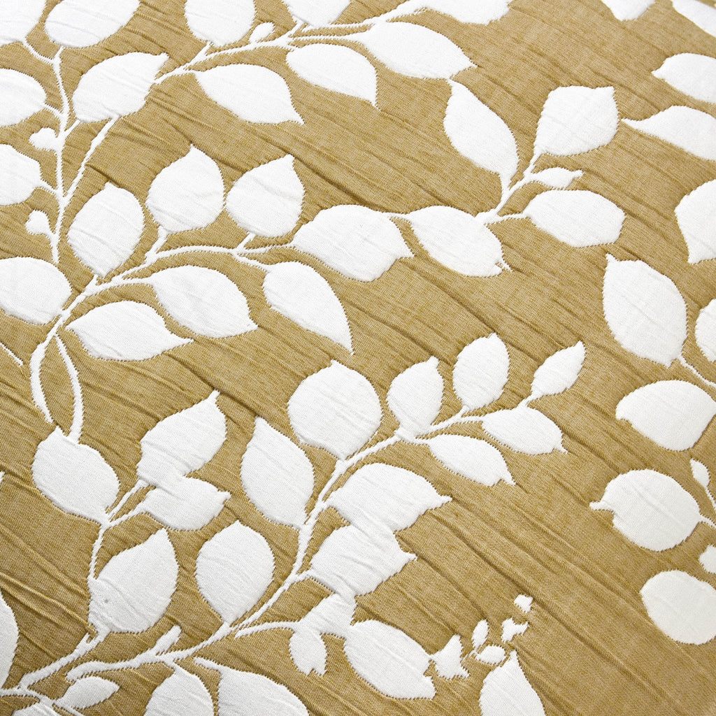 Housse de coussin matelassée à motif floral contrasté Bordeaux - Moutarde