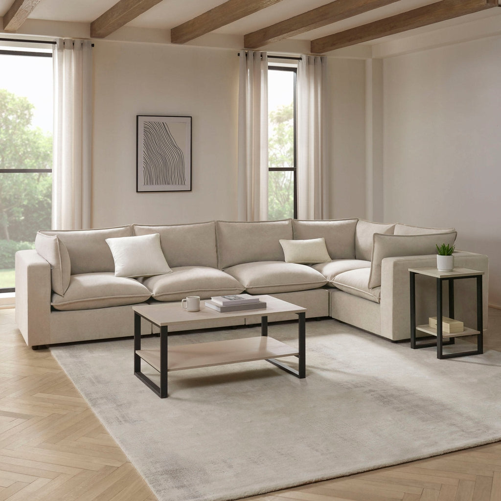 Canapé d'angle droit Boston Large - Pierre