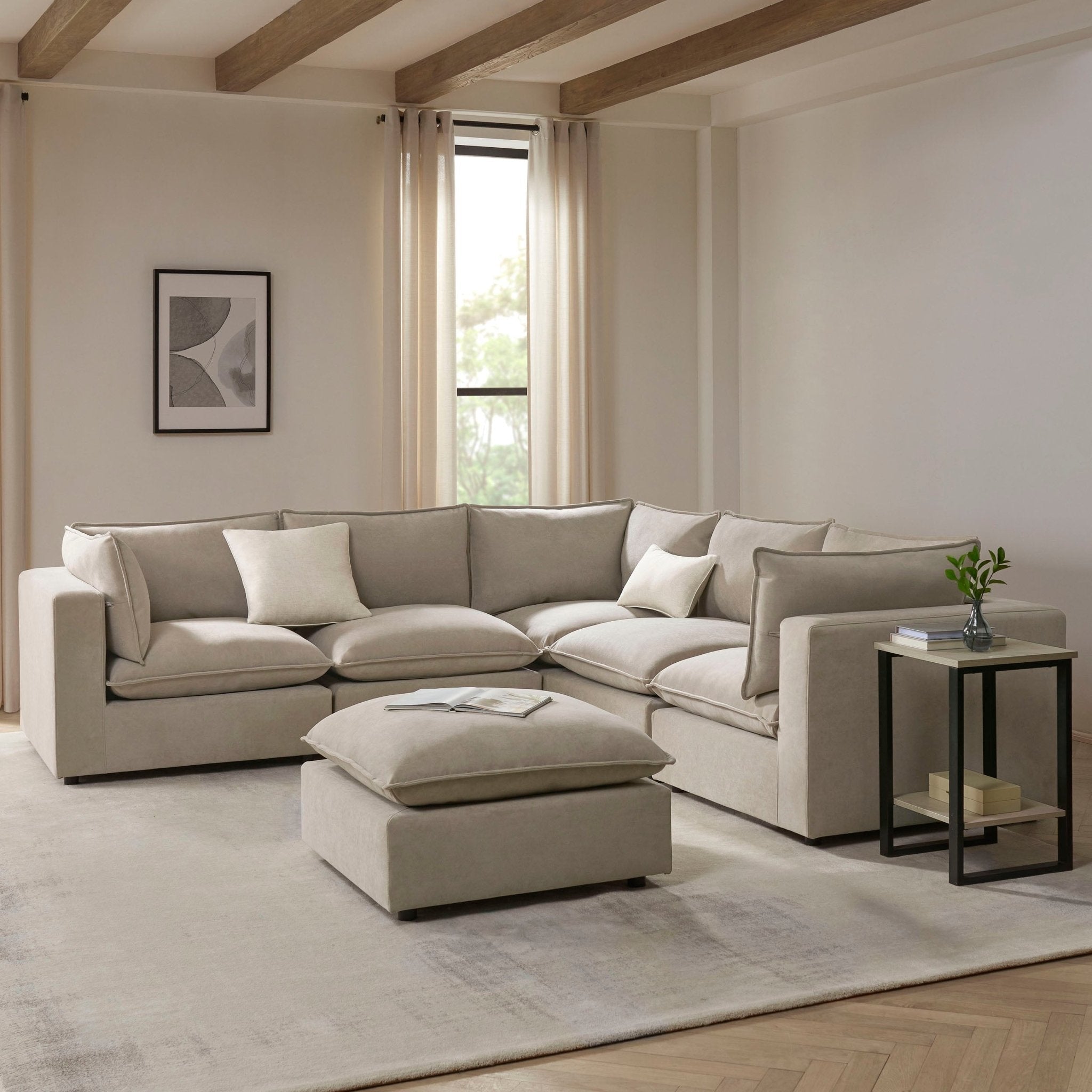 Canapé d'angle droit Boston - Pierre