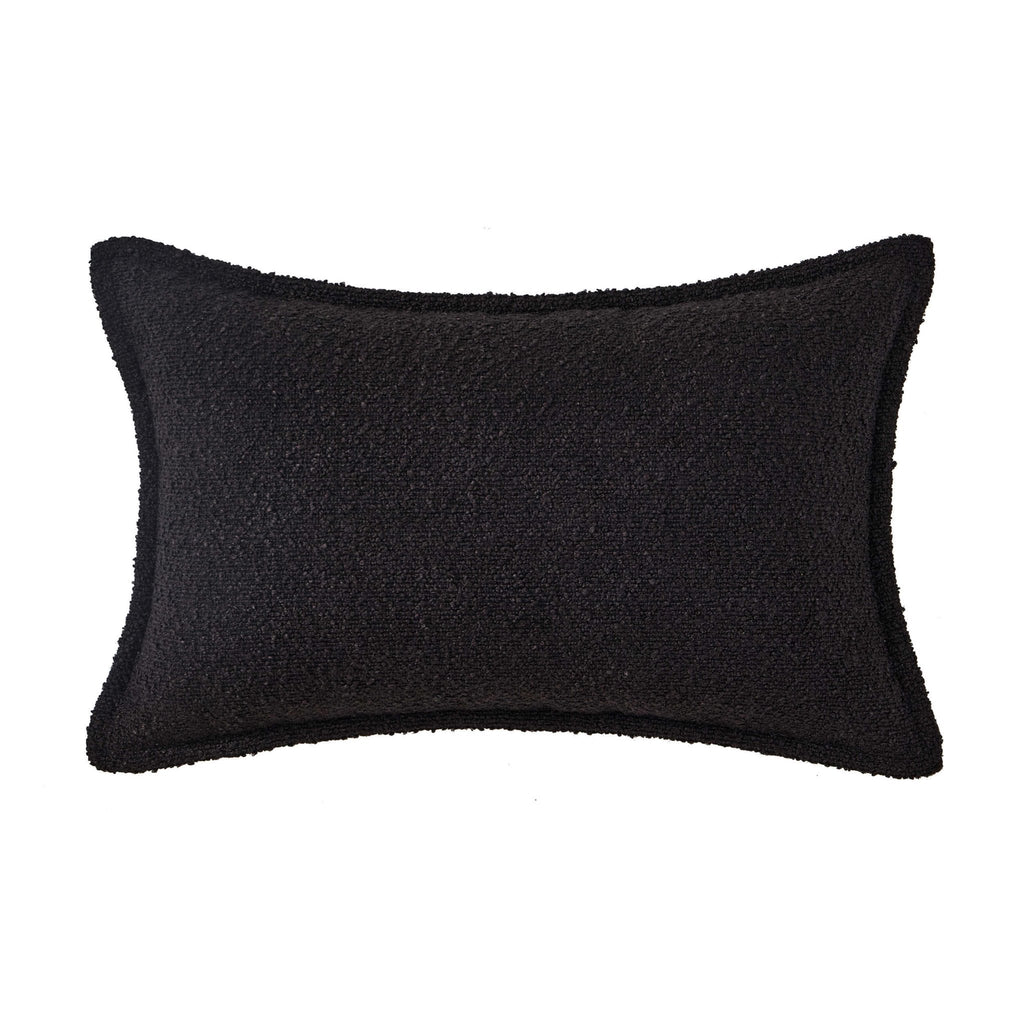 Housse de coussin bouclée pour canapé - Noire