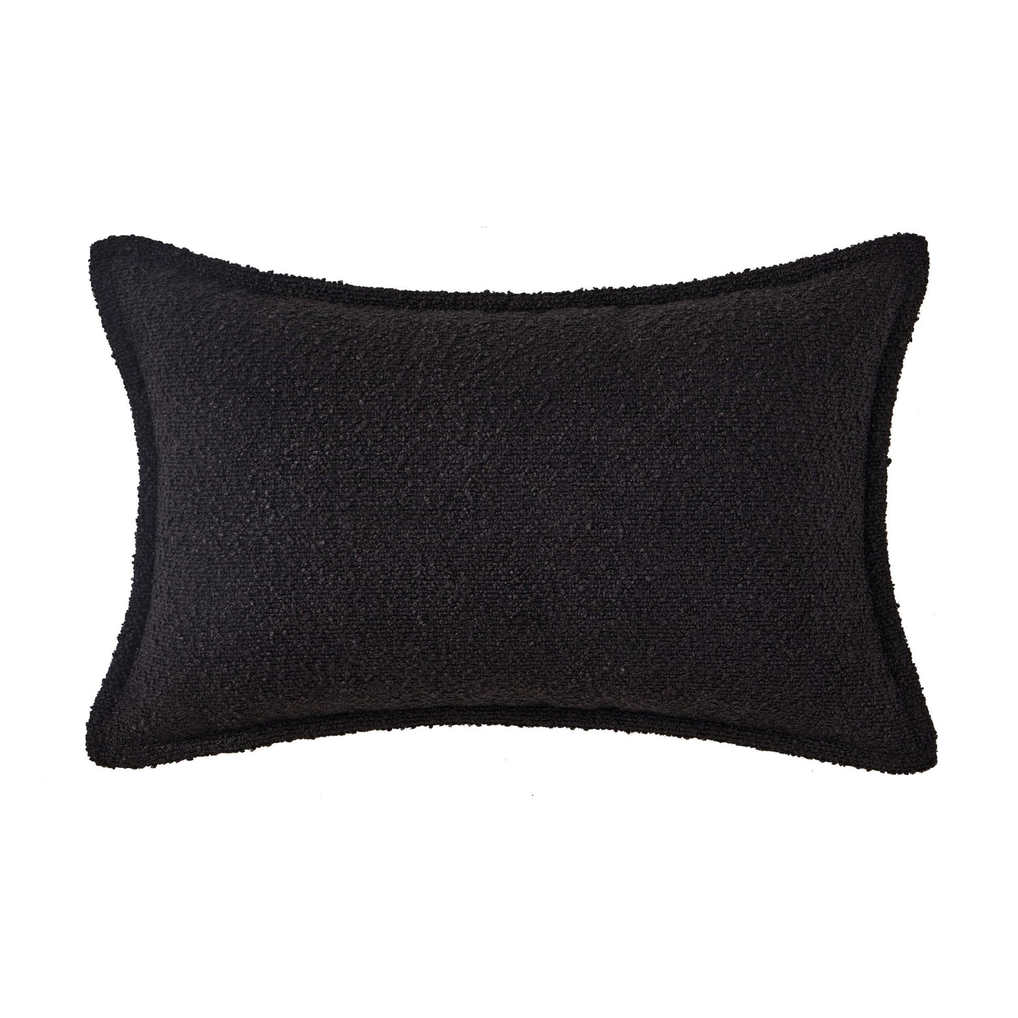 Housse de coussin bouclée pour canapé - Noire