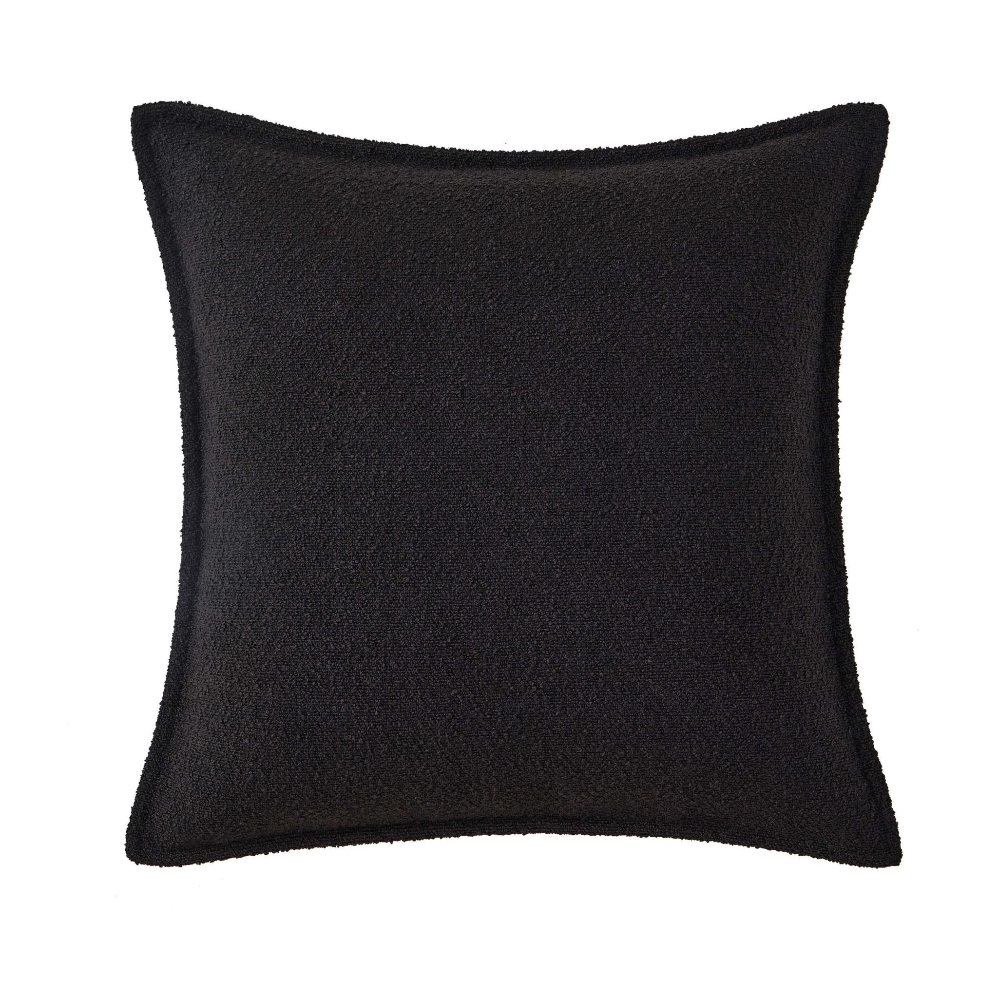 Housse de coussin bouclée pour canapé - Noire