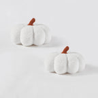 Coussin citrouille bouclé - Blanc cassé