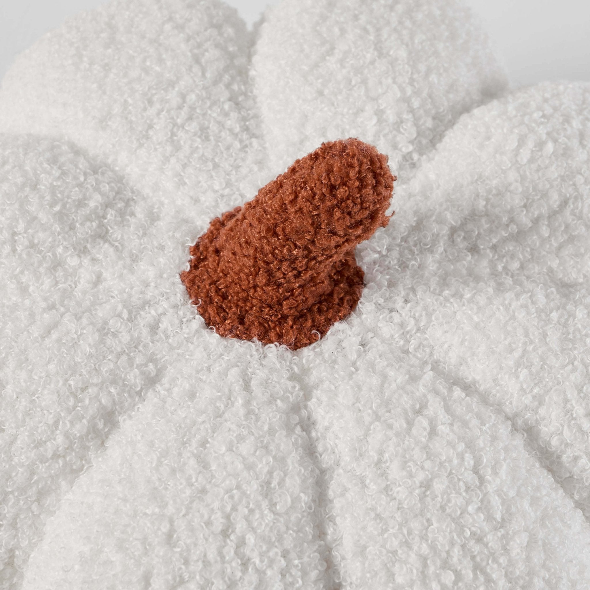 Coussin citrouille bouclé - Blanc cassé