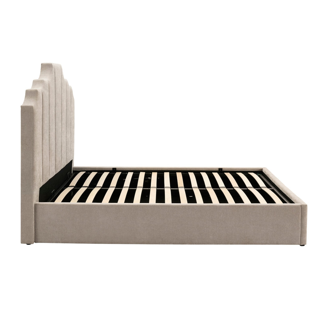 Lit coffre Bronte - Chenille gris clair