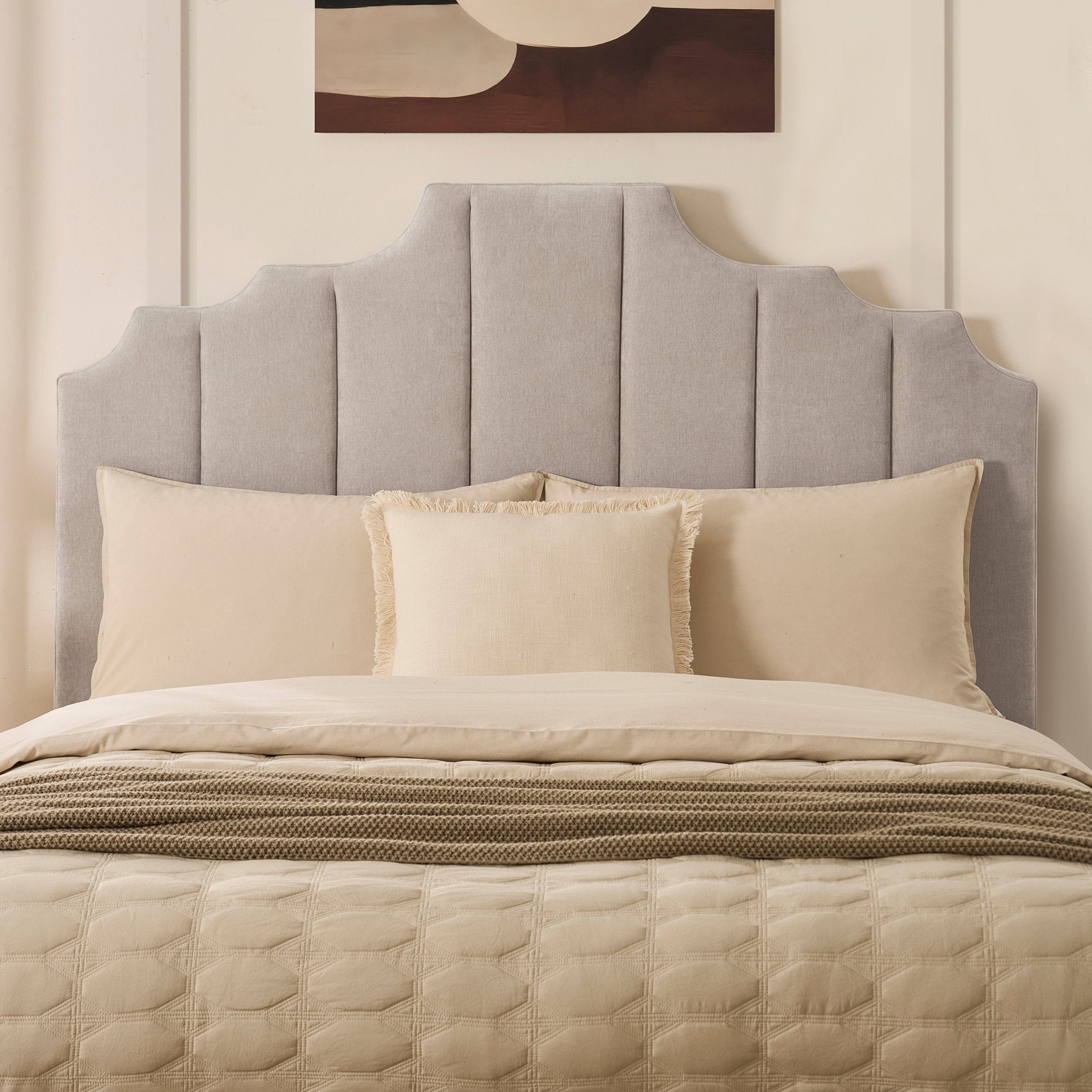 Lit coffre Bronte - Chenille gris clair