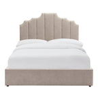 Lit coffre Bronte - Chenille gris clair