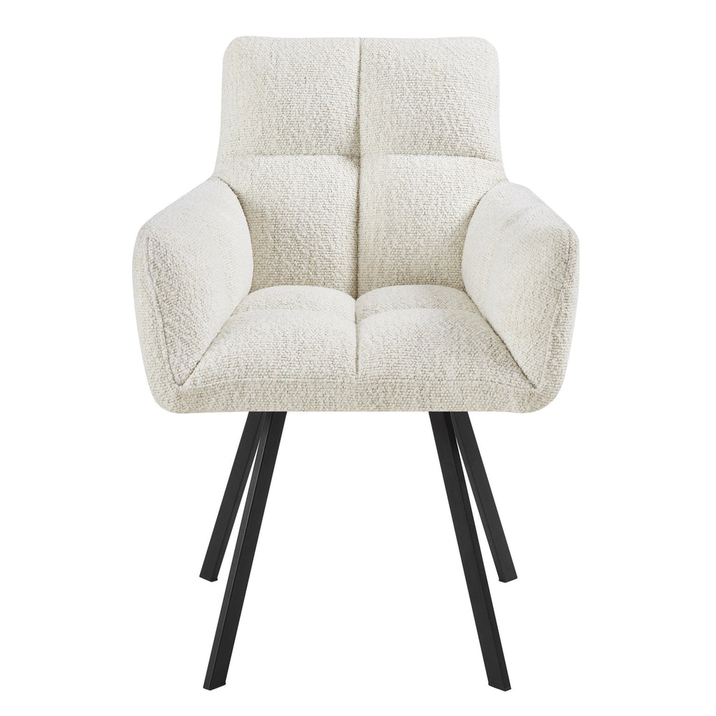 Chaise de salle à manger Brooke - Ivoire bouclé