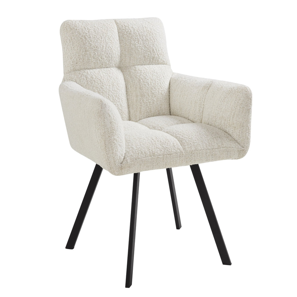 Chaise de salle à manger Brooke - Ivoire bouclé