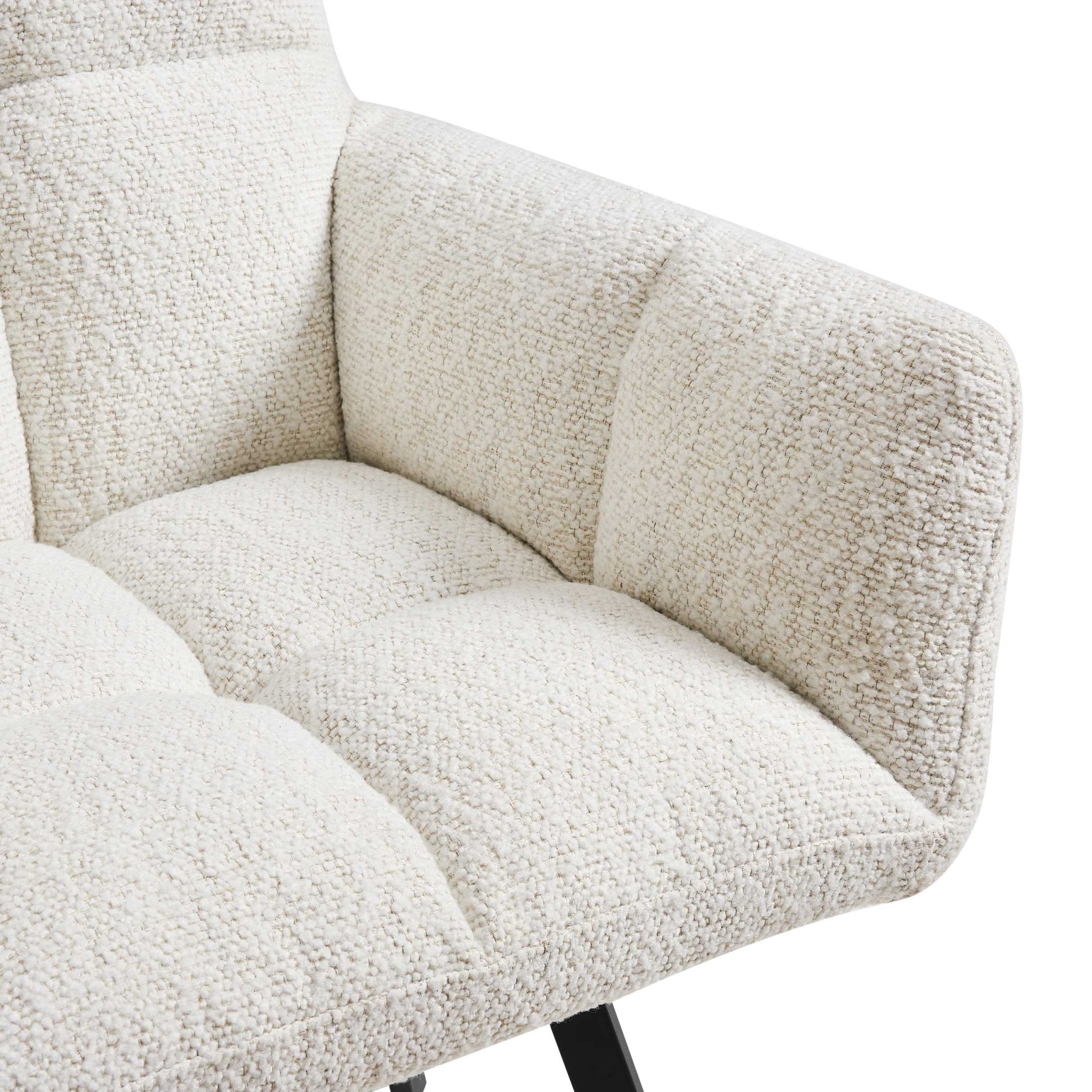 Chaise de salle à manger Brooke - Ivoire bouclé