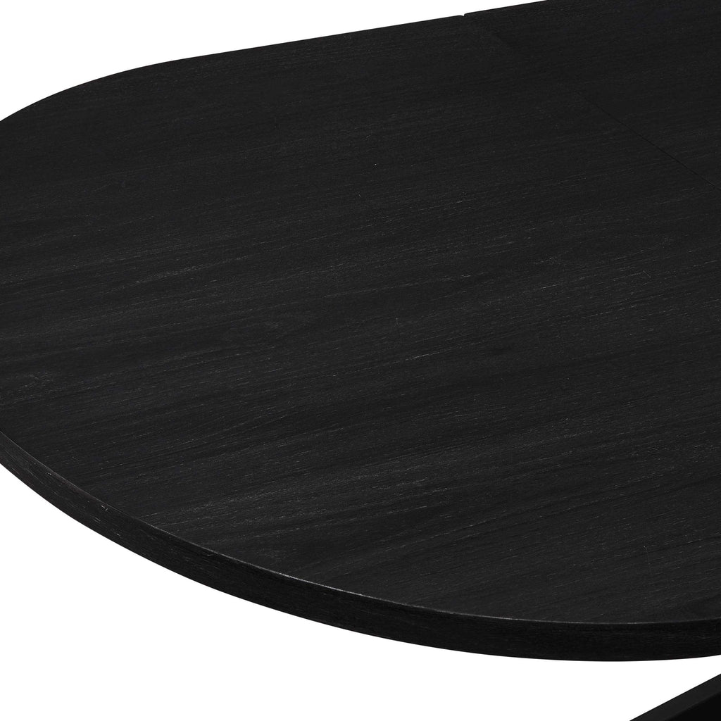 Table de salle à manger ovale extensible Brooke 4-8 places - Noire