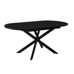 Table de salle à manger ovale extensible Brooke 4-8 places - Noire