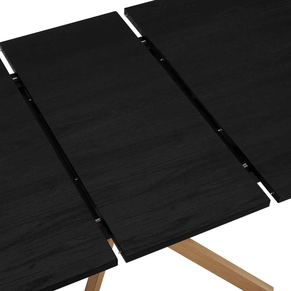 Table de salle à manger ovale extensible Brooke 4-8 places - Noir/Bois