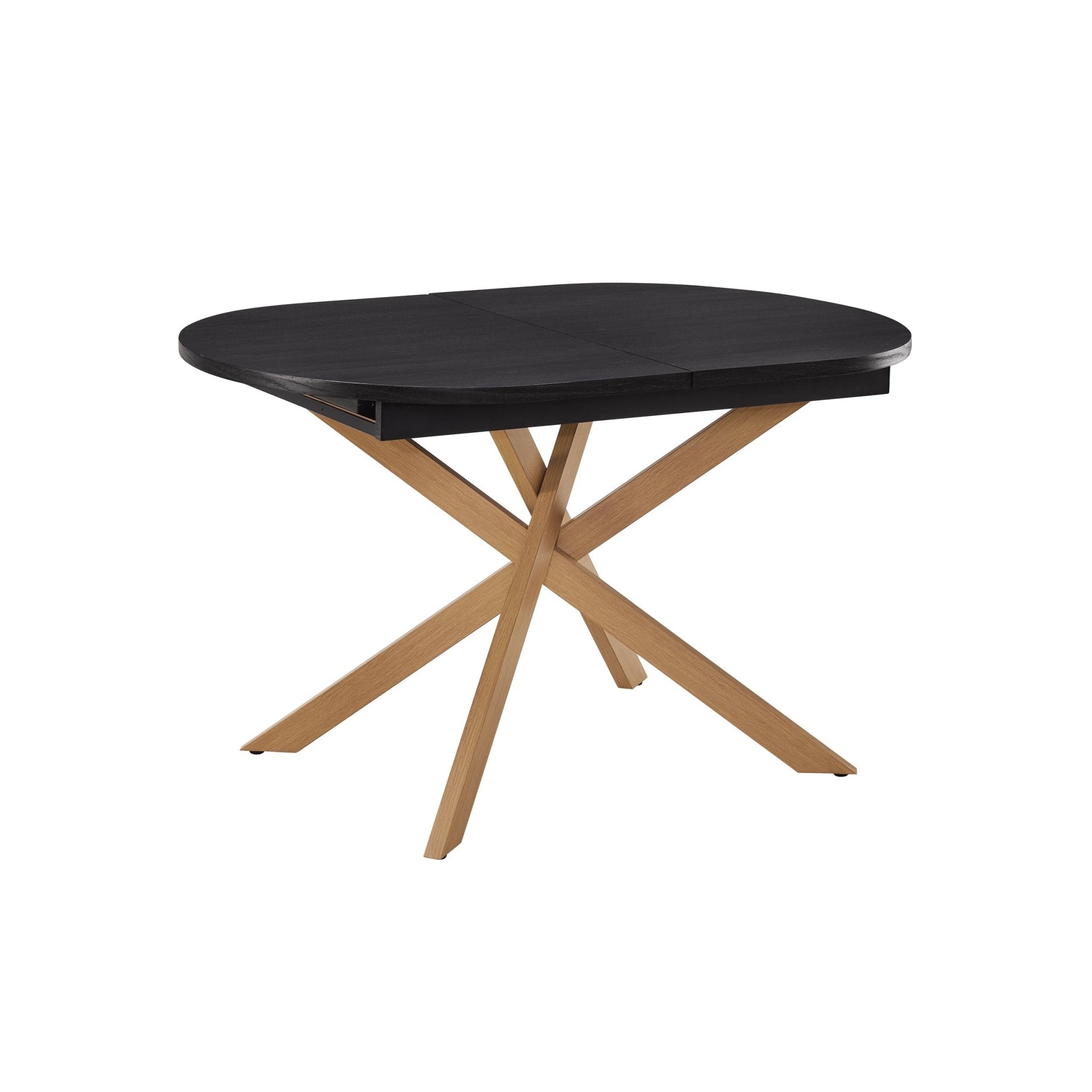 Table de salle à manger ovale extensible Brooke 4-8 places - Noir/Bois