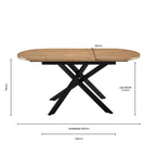 Table de salle à manger ovale extensible Brooke 4-8 places - Noir/Bois